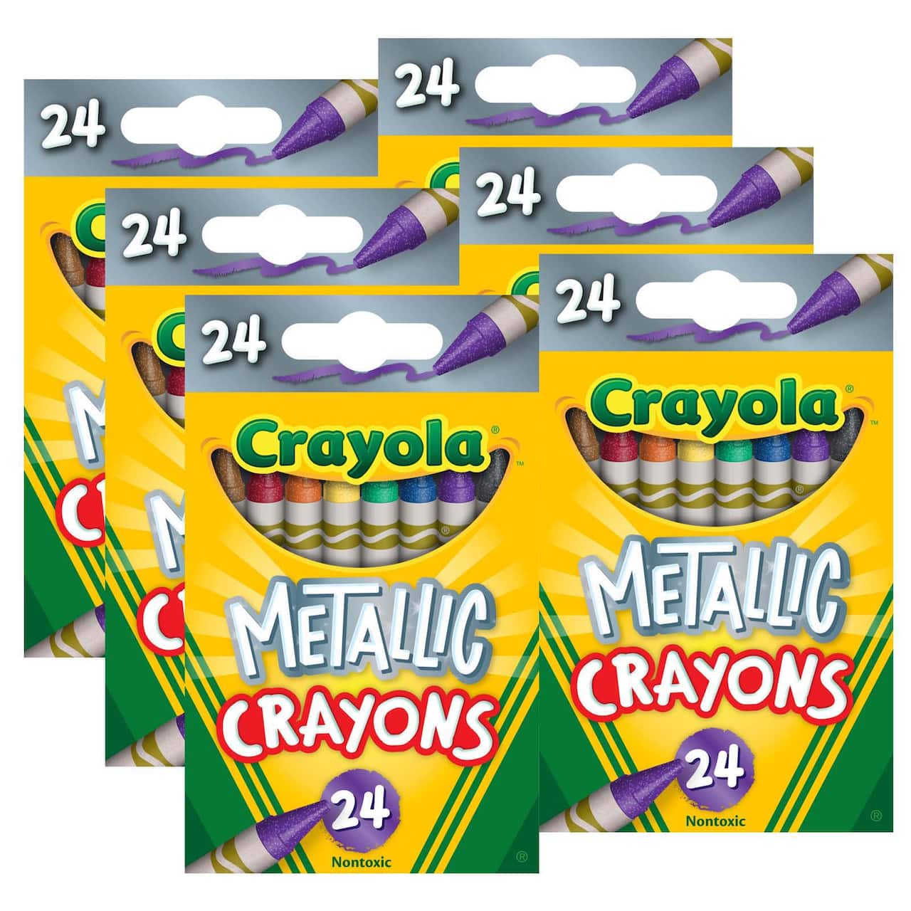 6 Packs: 24 ct. (144) Crayola® Metallic Crayons
